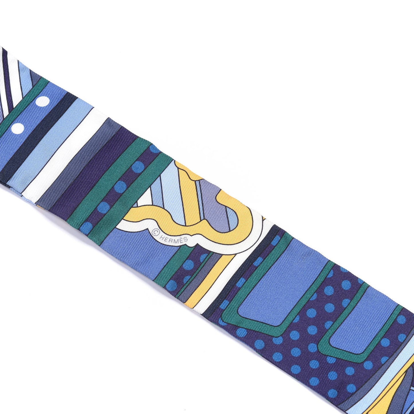 Silk Faubourg Rainbow Twilly Blue Jaune Vert