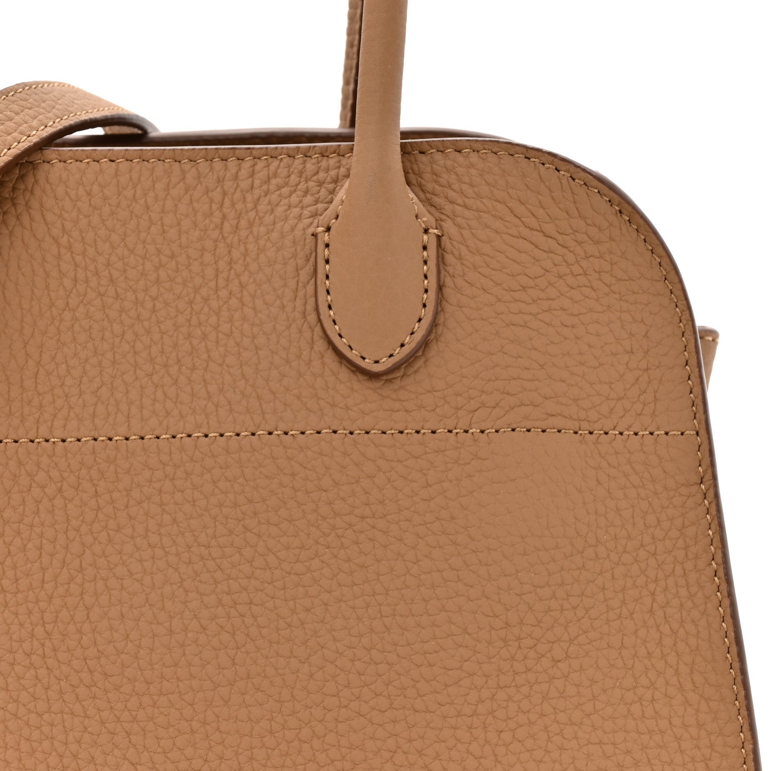The Row Matte Grained Calfskin Soft Margaux 10 Bag Sandpit 7 of 9