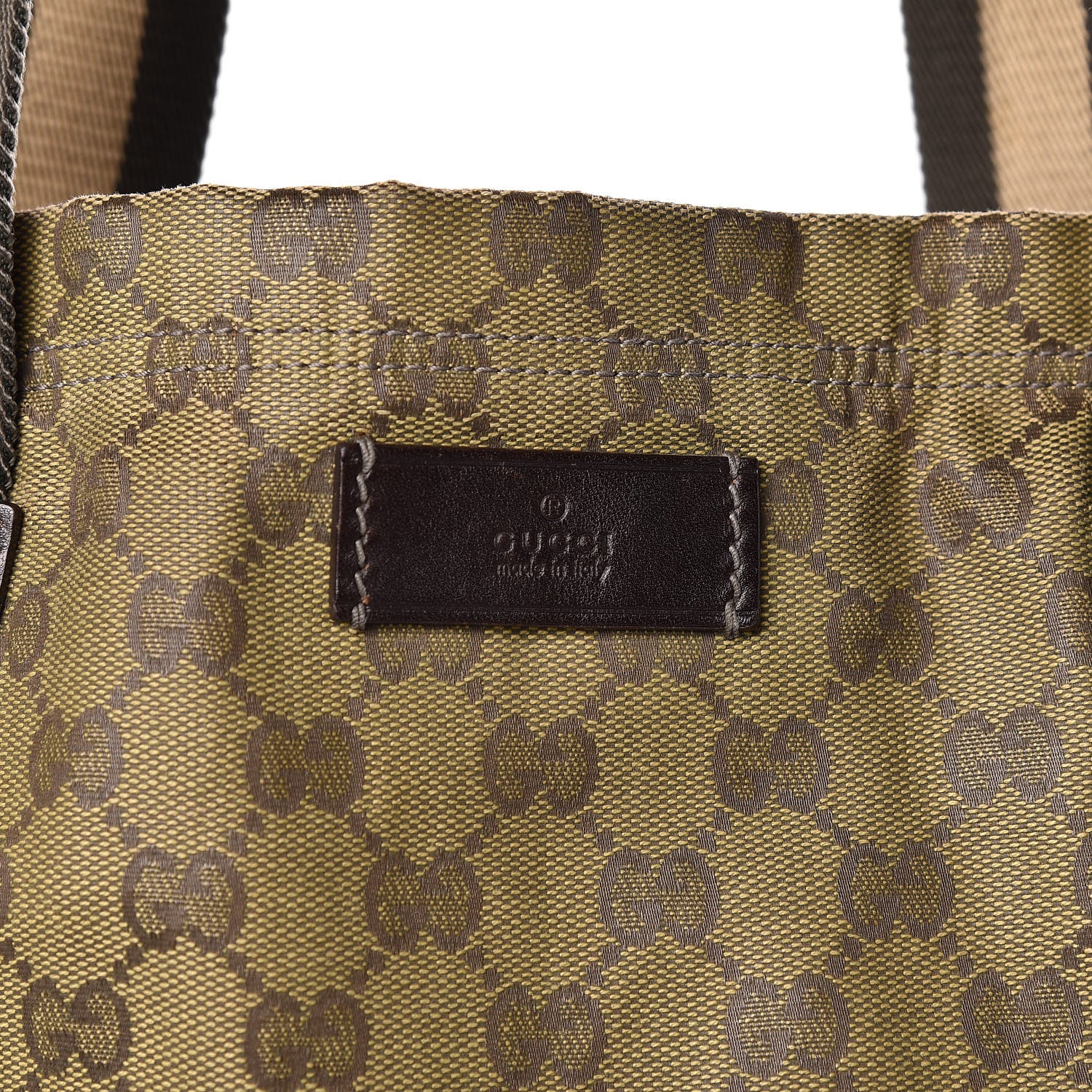 Gucci GG Monogram Medium Web Handle Vertical Tote Green 8 of 15
