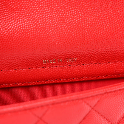 Chanel Caviar Quilted Flap Phone Holder With Chain Red 6 of 10