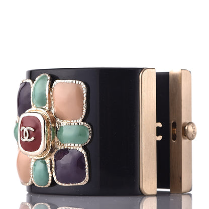 Chanel Resin Enamel CC Cabochon Cuff Black 3 of 5