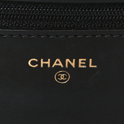 Chanel Lambskin Quilted Wallet On Chain WOC Black 6 of 11