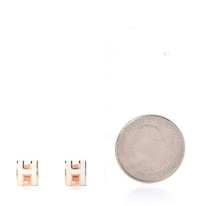 Hermes Rose Gold Lacquered Pop H Earrings Ecru 2 of 5