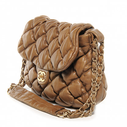 Chanel Lambskin Bubble Quilt Flap Bag Dark Beige 3 of 8