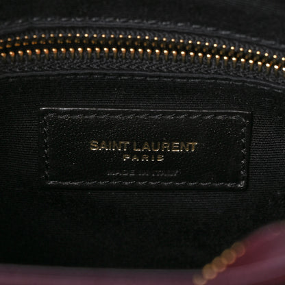 Saint Laurent Grain de Poudre Matelasse Chevron Small Tribeca Shopping Bag Rouge Legoin 6 of 12