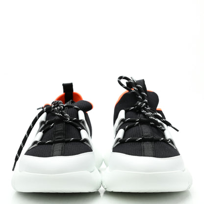 Hermes Technical Canvas Calfskin Womens Duel Sneakers 39.5 White Black 2 of 9