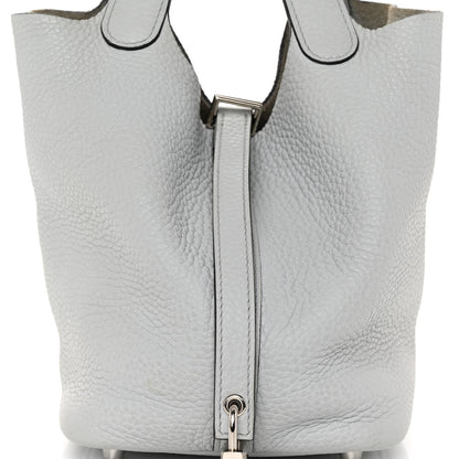 Hermes Taurillon Clemence Picotin Lock 18 PM Bleu Pale 7 of 10