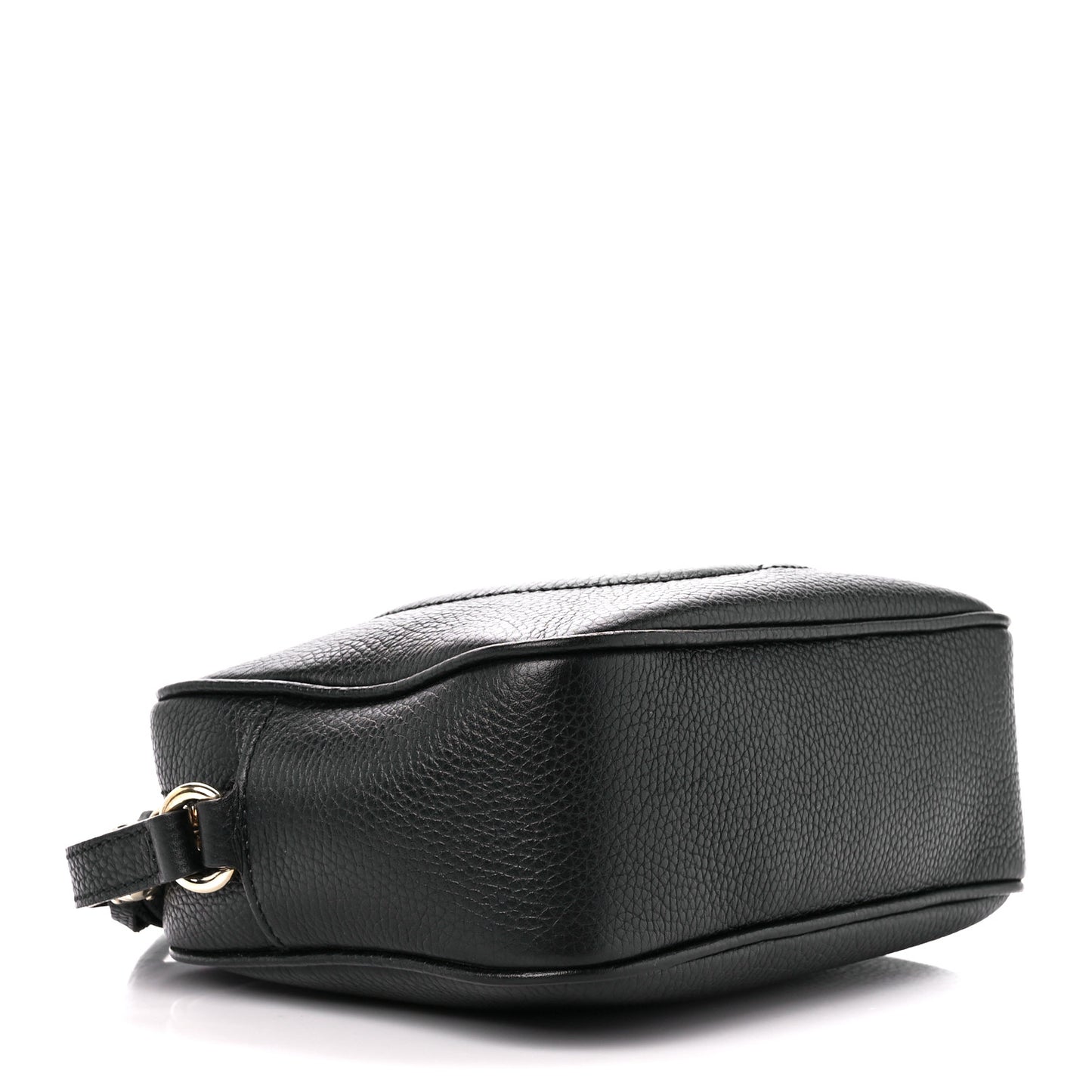 Pebbled Calfskin Small Soho Disco Bag Black