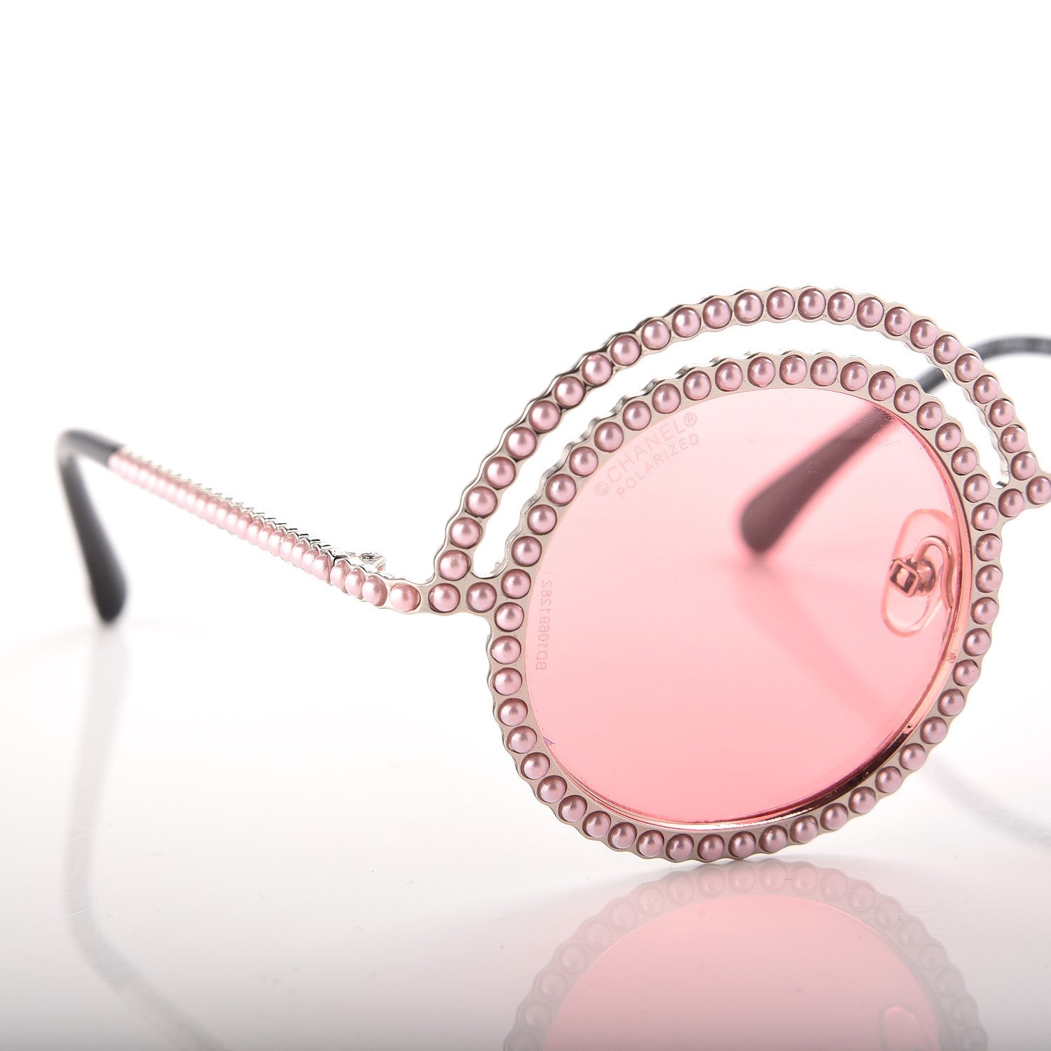 Chanel Metallic Pearl Round Polarized Sunglasses 9521-H Pink Silver 5 of 8