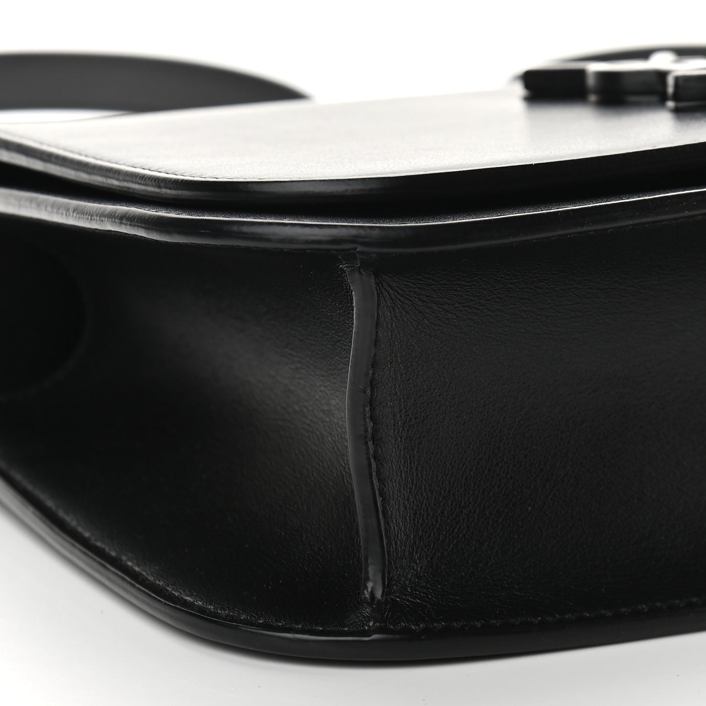 Smooth Calfskin Small Spontini Saddle Bag Black