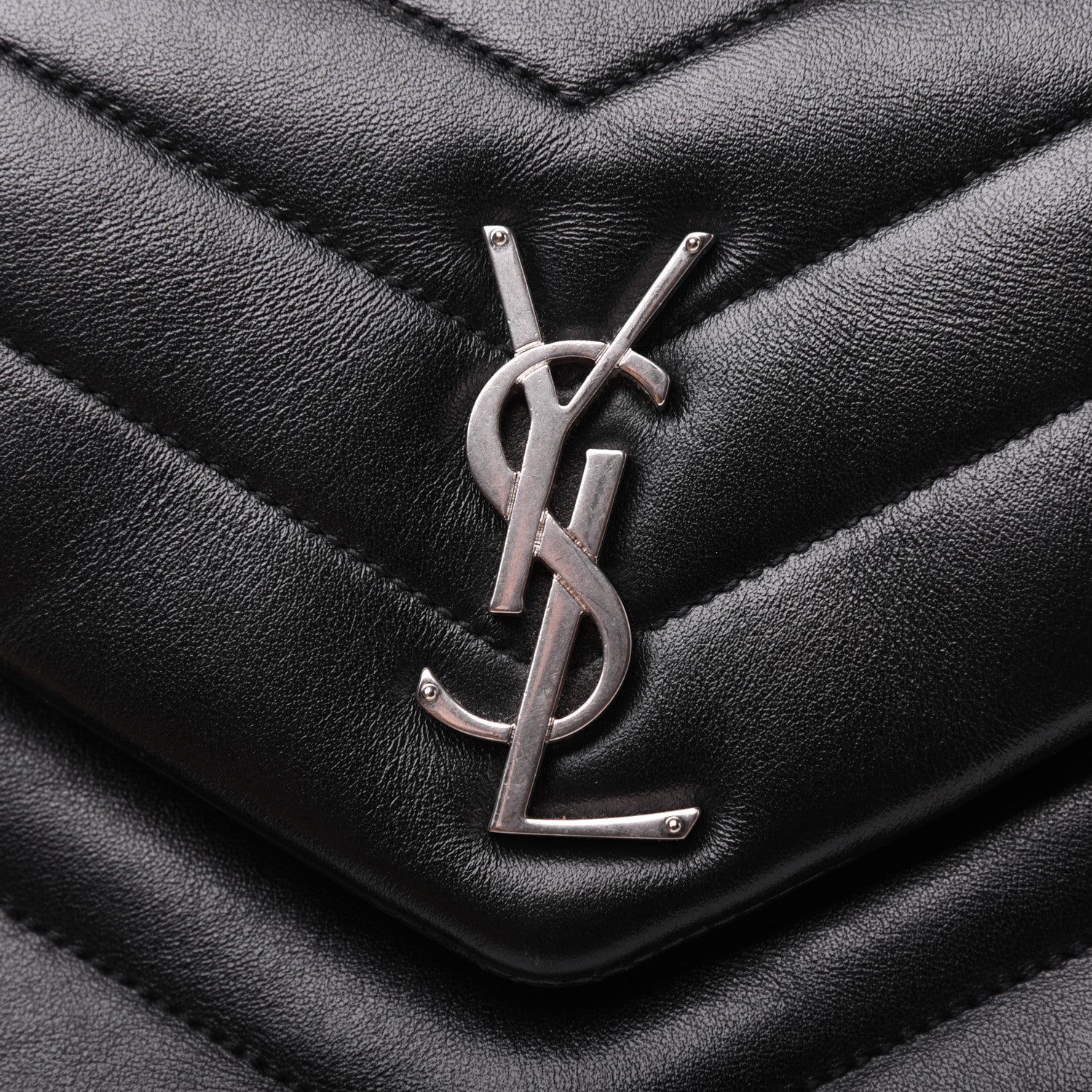 Saint Laurent Calfskin Y Quilted Monogram Small Loulou Chain Satchel Black 19 of 21