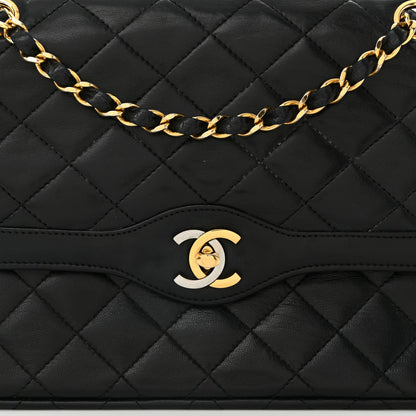 Chanel Lambskin Quilted Medium Double Flap Bag Black 9 of 11