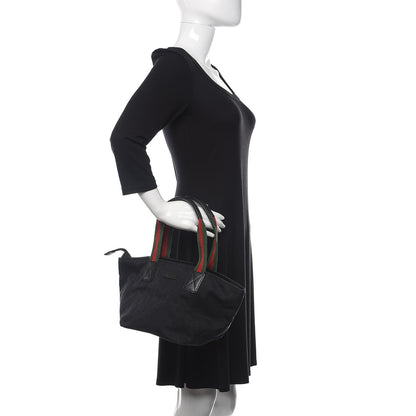 Gucci GG Monogram Small Web Handle Bucket Tote Black 2 of 10