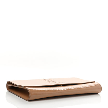 Saint Laurent Textured Patent Calfskin Monogram Large Belle De Jour Clutch Beige 5 of 10