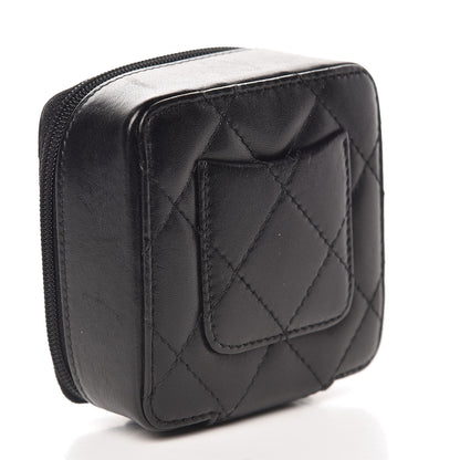Chanel Calfskin Quilted Cambon Zip Around Makeup Pouch Black White 3 of 13