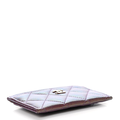 Chanel Iridescent Lambskin Quilted Card Holder Purple 4 of 8