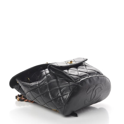 Chanel Lambskin Quilted Drawstring Backpack Black 3 of 8