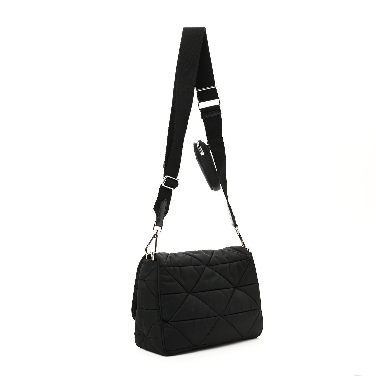 Prada Re-Nylon Quilted Padded Flap Shoulder Bag Black 4 of 11