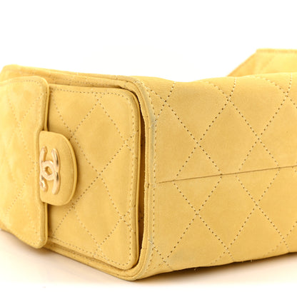Chanel Suede Quilted Mini Chanel 25 Handbag Yellow 9 of 11