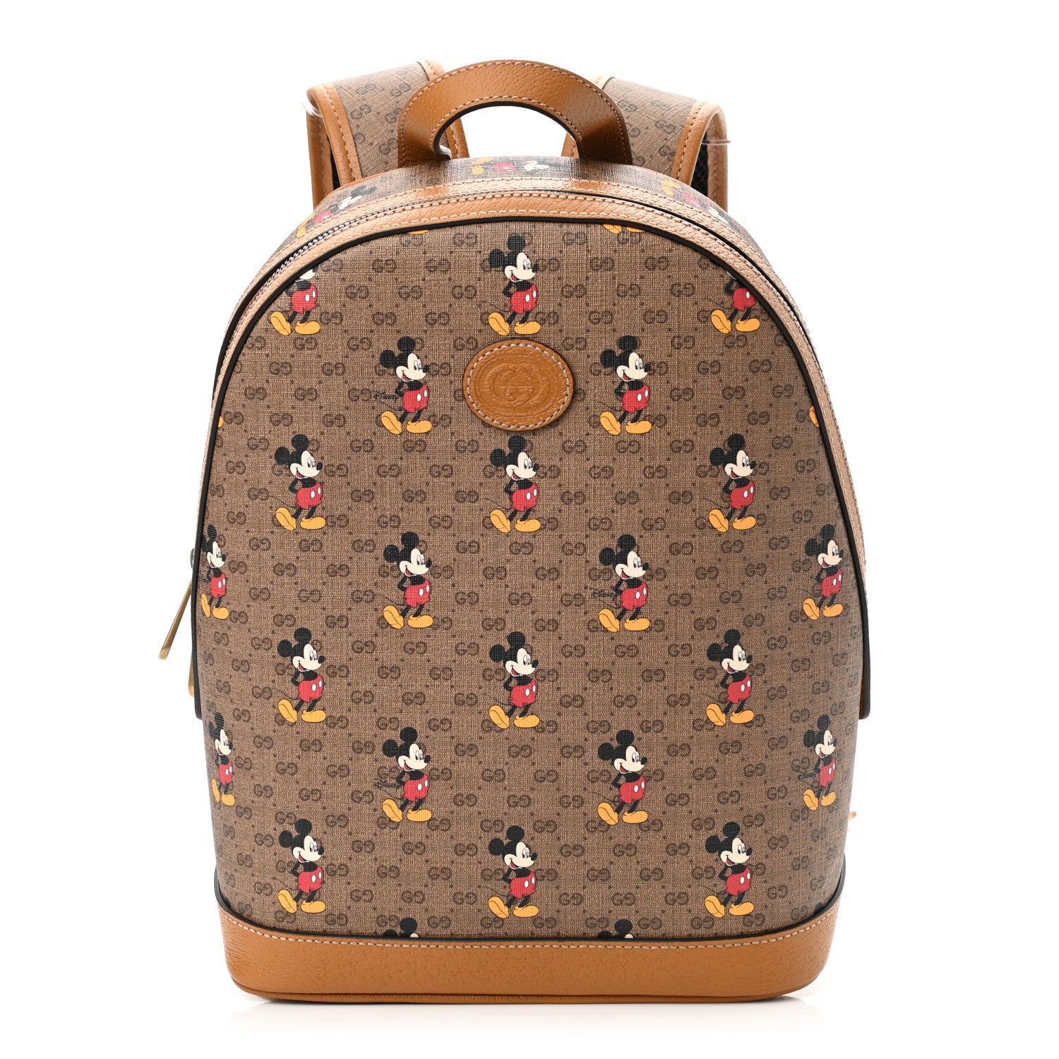 Gucci X DISNEY Mini Vintage GG Supreme Monogram Mickey Mouse Small Dome Backpack Beige Vintage Sun Oil 1 of 20