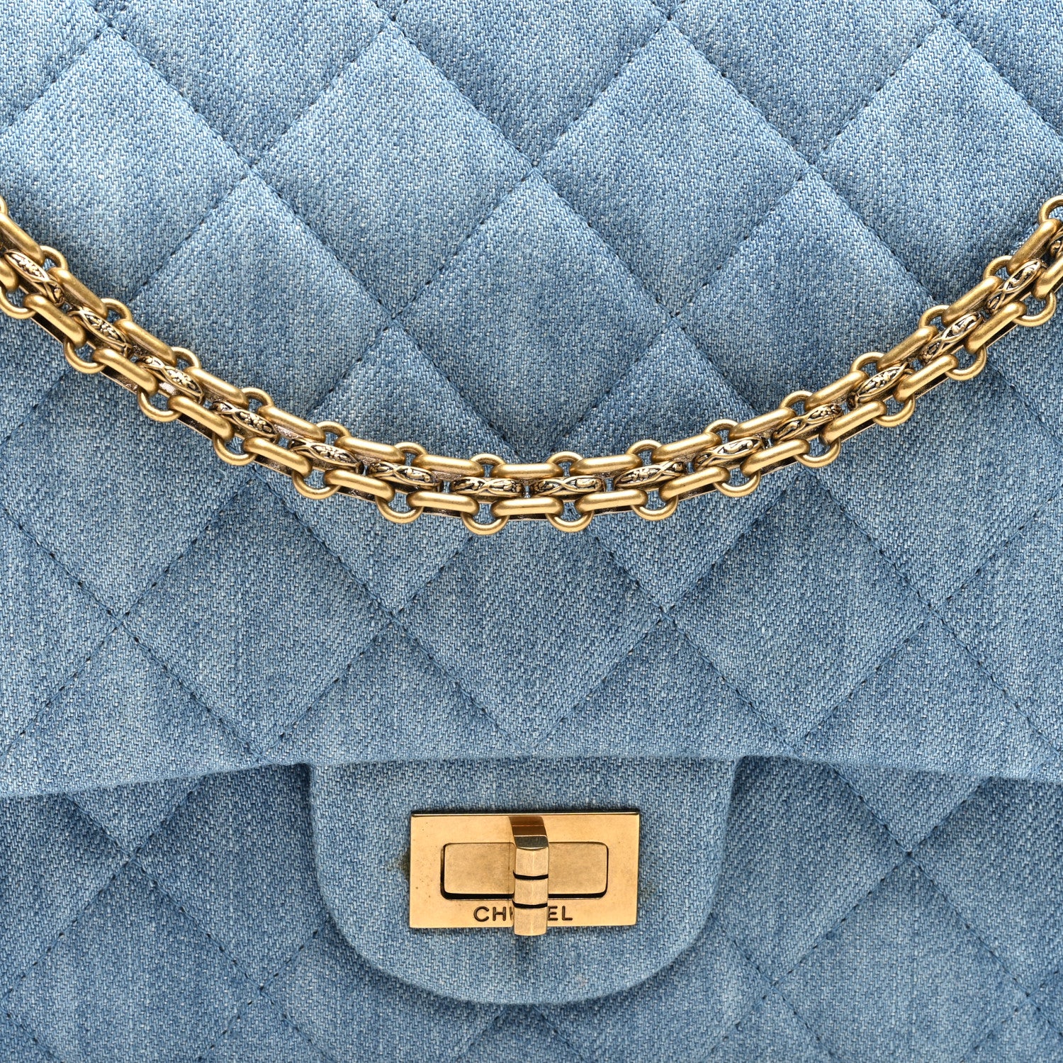 Chanel Denim Quilted 2.55 Reissue 226 Flap Light Blue 8 of 11