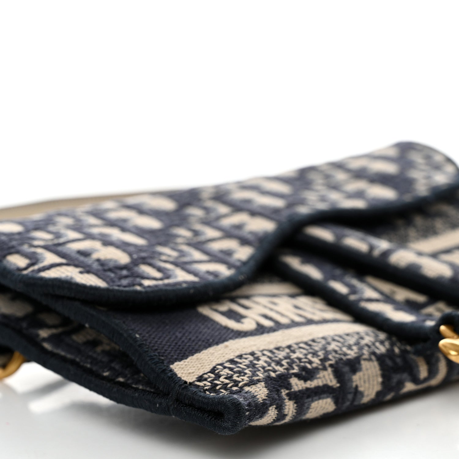 Christian Dior Oblique Slim Saddle Pouch Blue 8 of 12