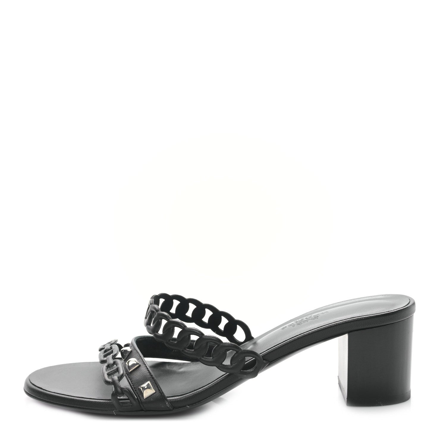 Hermes Nappa Ajaccio Sandals 37.5 Black 1 of 8
