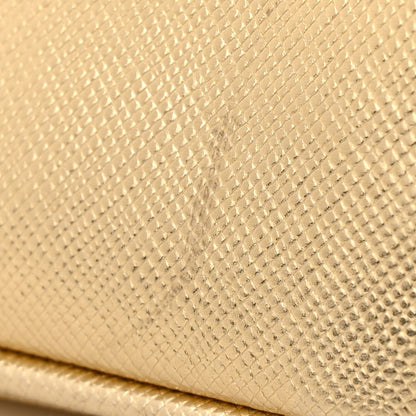Prada Metallic Saffiano Lux Micro Galleria Double Zip Tote Gold 10 of 10
