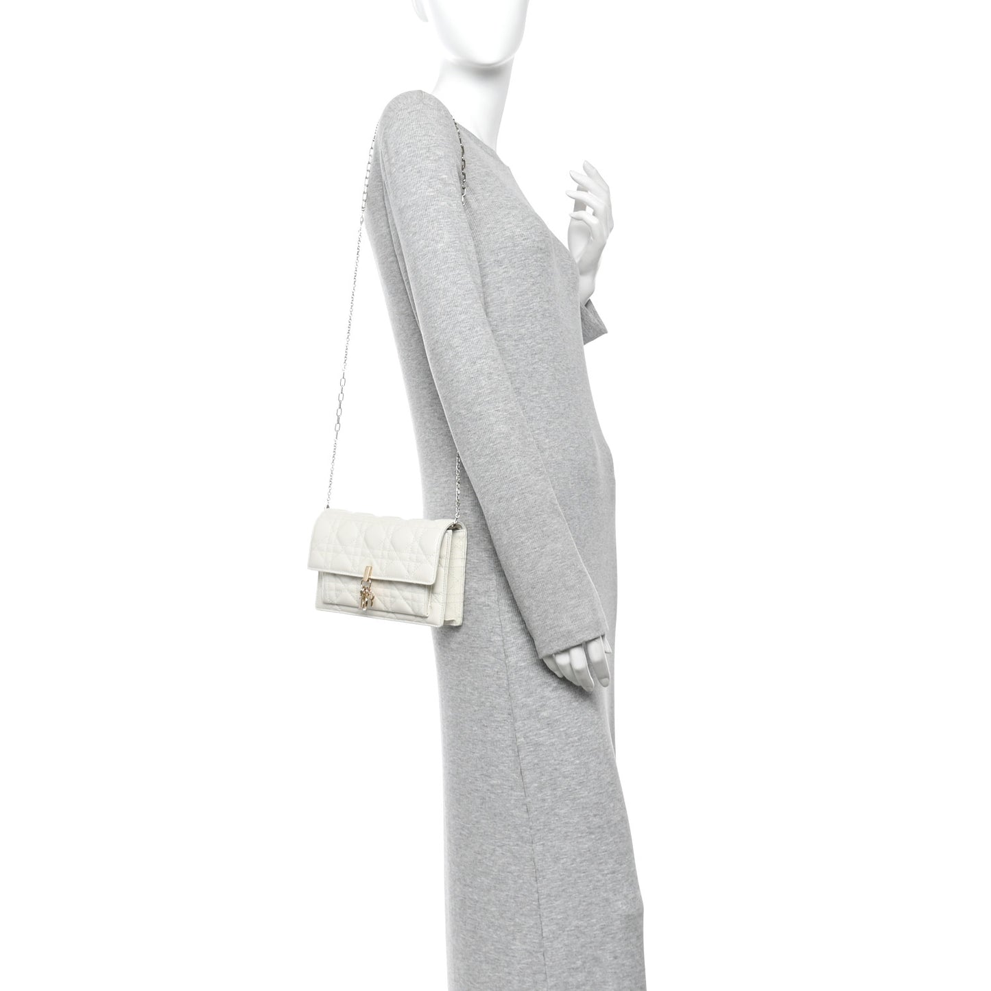 Lambskin Cannage My Dior Daily Pouch With Chain Latte