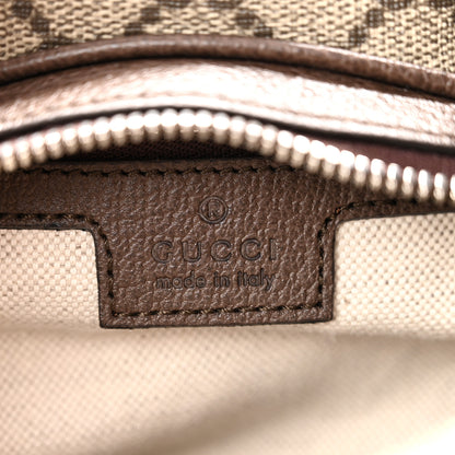 Gucci GG Supreme Monogram Textured Calfskin Web Large Attache Shoulder Bag Beige Ebony New Acero 6 of 12