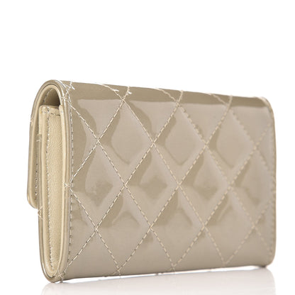 Chanel Patent Quilted Card Holder Light Gold 3 of 9