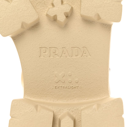 Prada Foam Rubber Metal Triangle Logo Monolith 55mm Cage Sandals 41 Quarzo 7 of 14