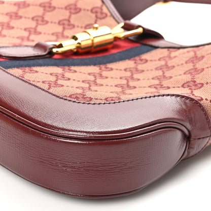 Gucci Monogram Azalea Calfskin Web Small Jackie 1961 Hobo Sahara Rubino Chardonnay 10 of 10