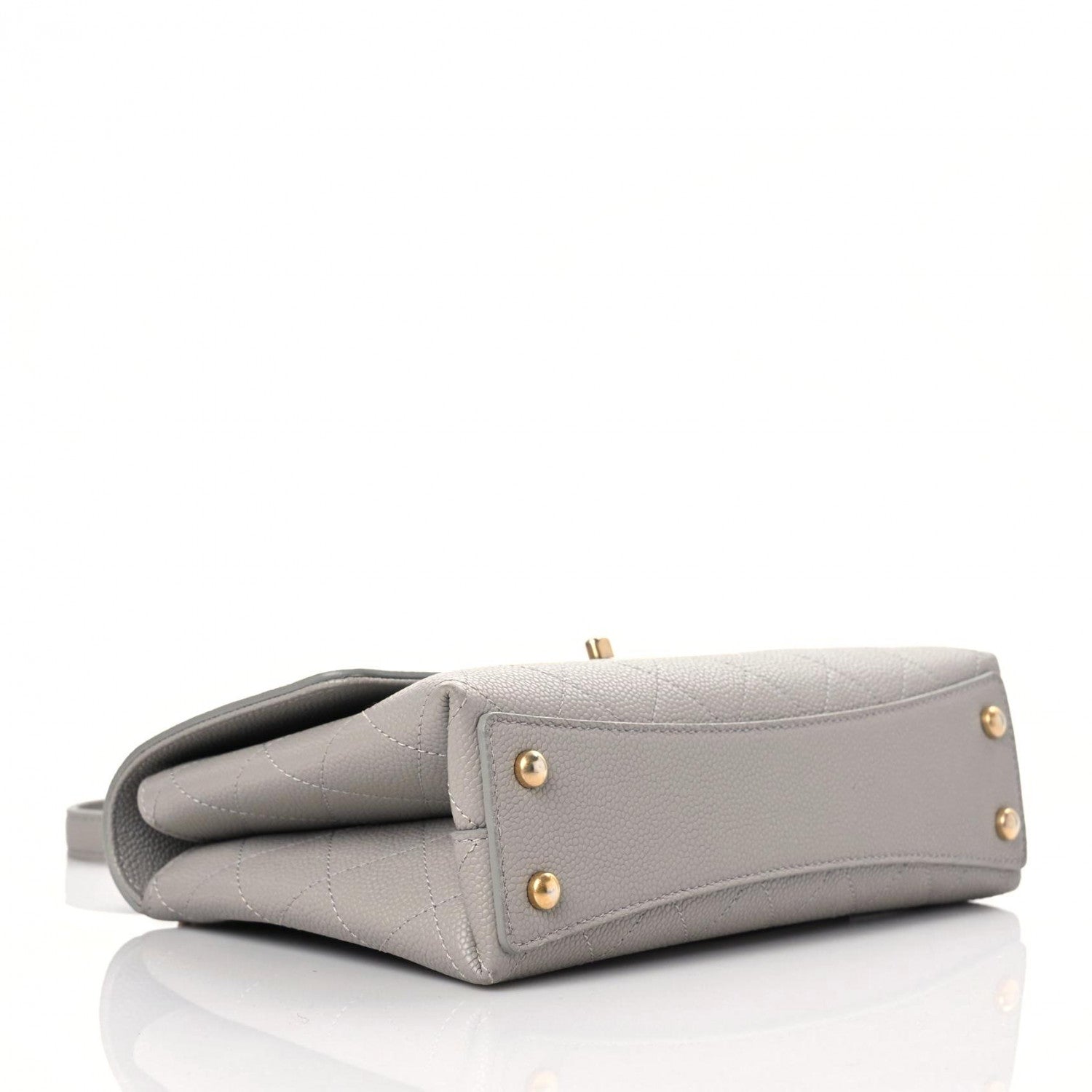 Chanel Grained Calfskin Small Stitched Flap Grey 4 of 11