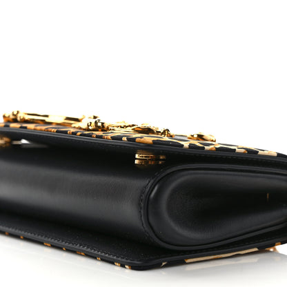 Dolce & Gabbana Satin Ocelot Printed DG Girls Phone Bag Black 8 of 8
