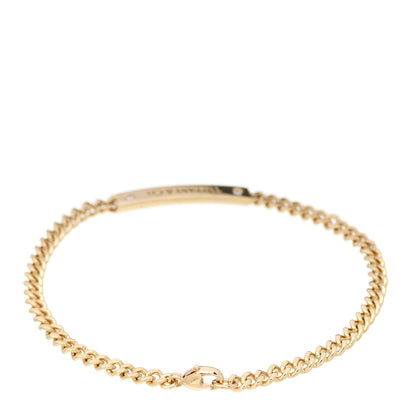 Tiffany 18K Yellow Gold Diamond Micro Link ID Chain Bracelet 2 of 4