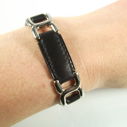 Hermes Swift Leather Link Bracelet Black 2 of 8