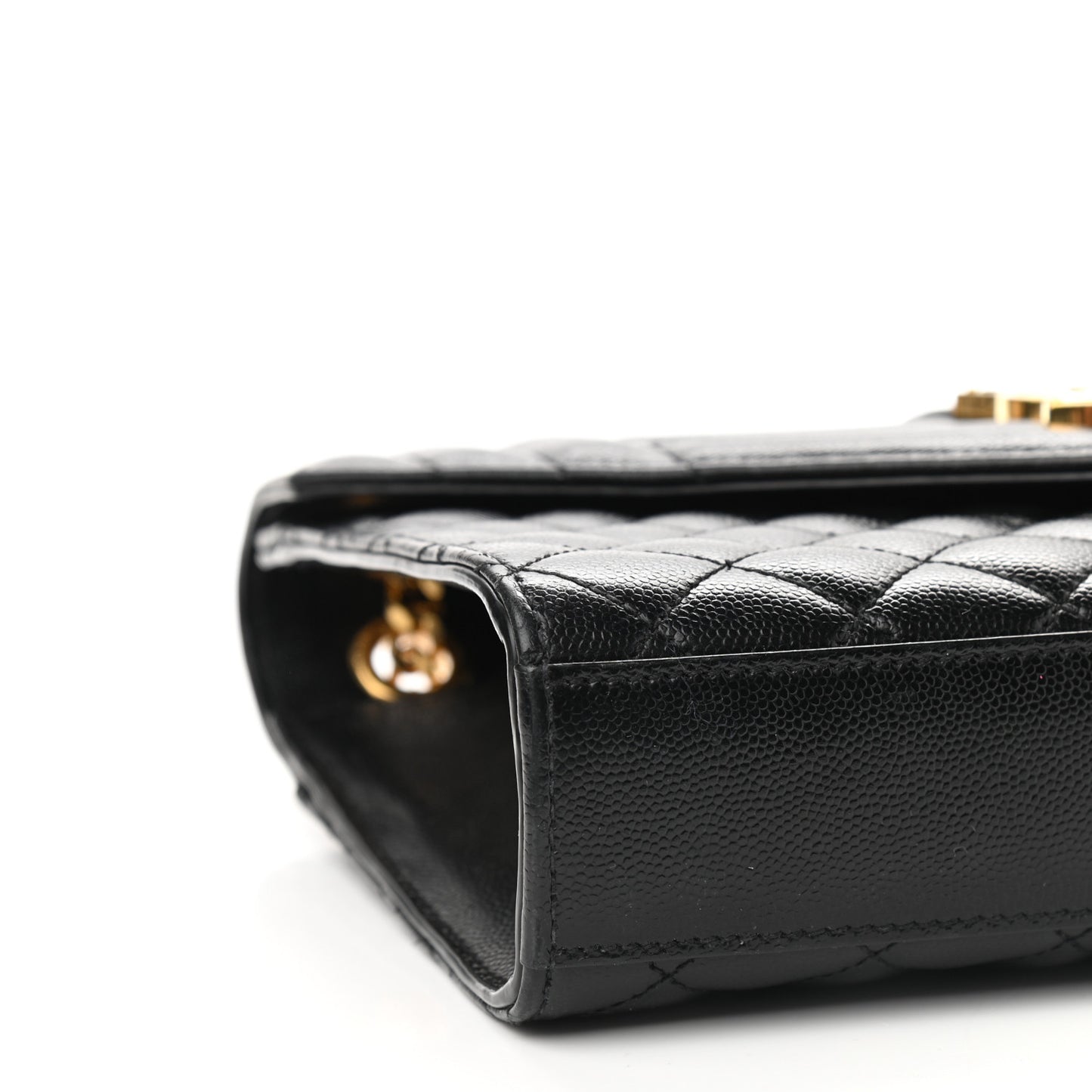 Grain De Poudre Textured Mixed Matelasse Triquilt Medium Monogram Satchel Black