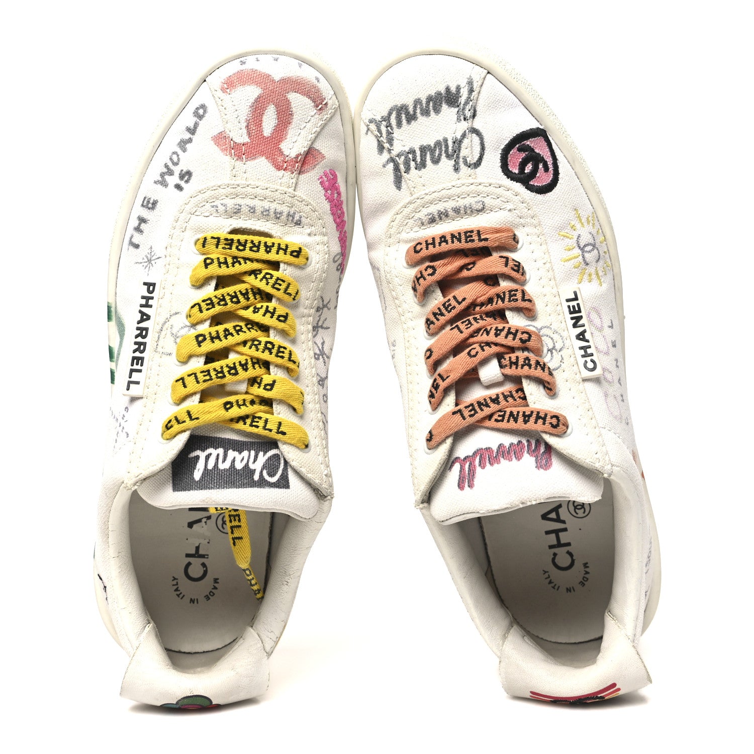Chanel x Pharrell Williams Canvas Womens Sneakers 37 White Multicolor 2 of 9