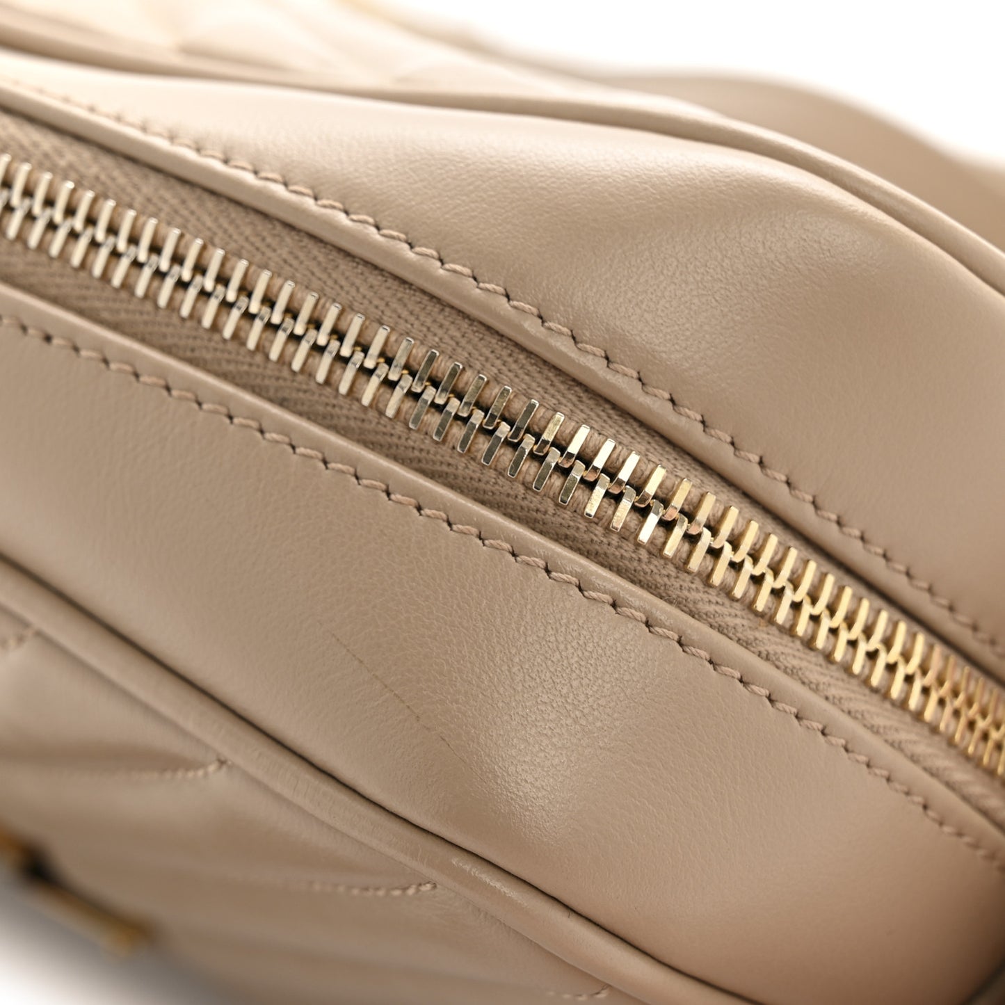 Calfskin Matelasse Monogram Lou Camera Bag Dark Beige