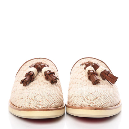Christian Louboutin Calfskin Nappa Paille Matelasse Mens Youseffo Flat 41 Beige Cuoio 2 of 9