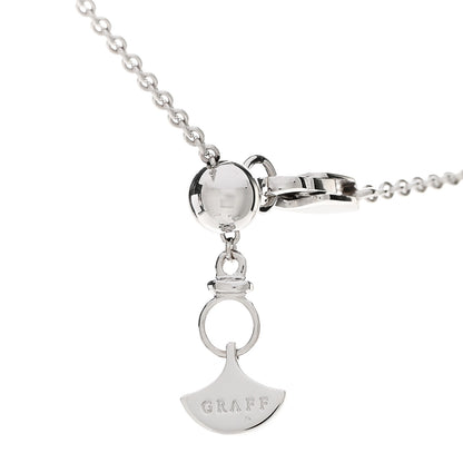 Graff 18K White Gold Diamond Double Butterfly Silhouette Pendant Necklace 3 of 5