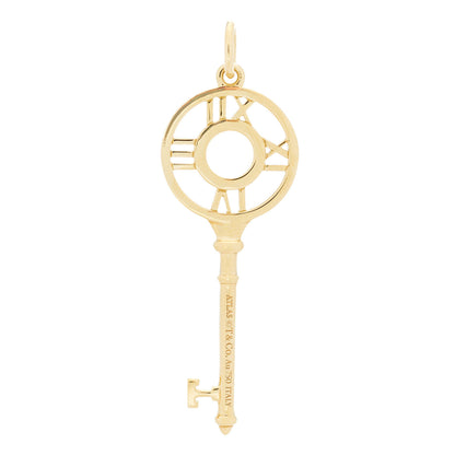 Tiffany 18K Yellow Gold Diamond Atlas Key Pendant 2 of 5