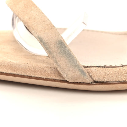 Saint Laurent Suede Calfskin Opyum 110 Sandals Cachemere 36 Pale Gold 10 of 10