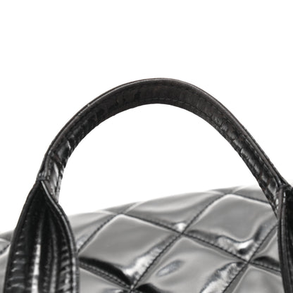 Chanel Patent Quilted Expandable CC Shoping Tote Black 10 of 11