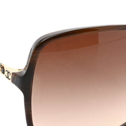 Chanel Acetate Metal Lambskin Chain Square Sunglasses 5210-Q Brown 7 of 8