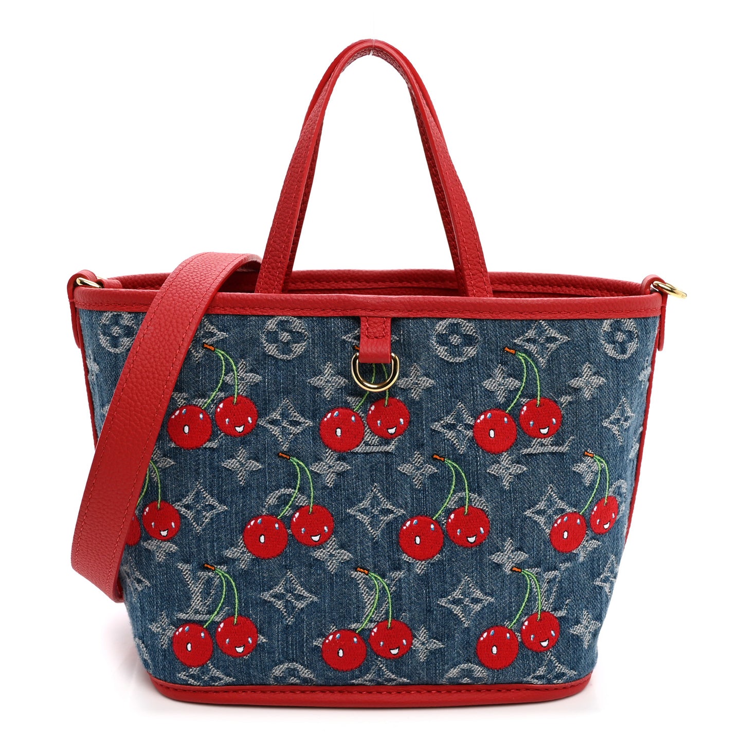 LV X TM Monogram Denim Cerises Neverfull Inside Out BB