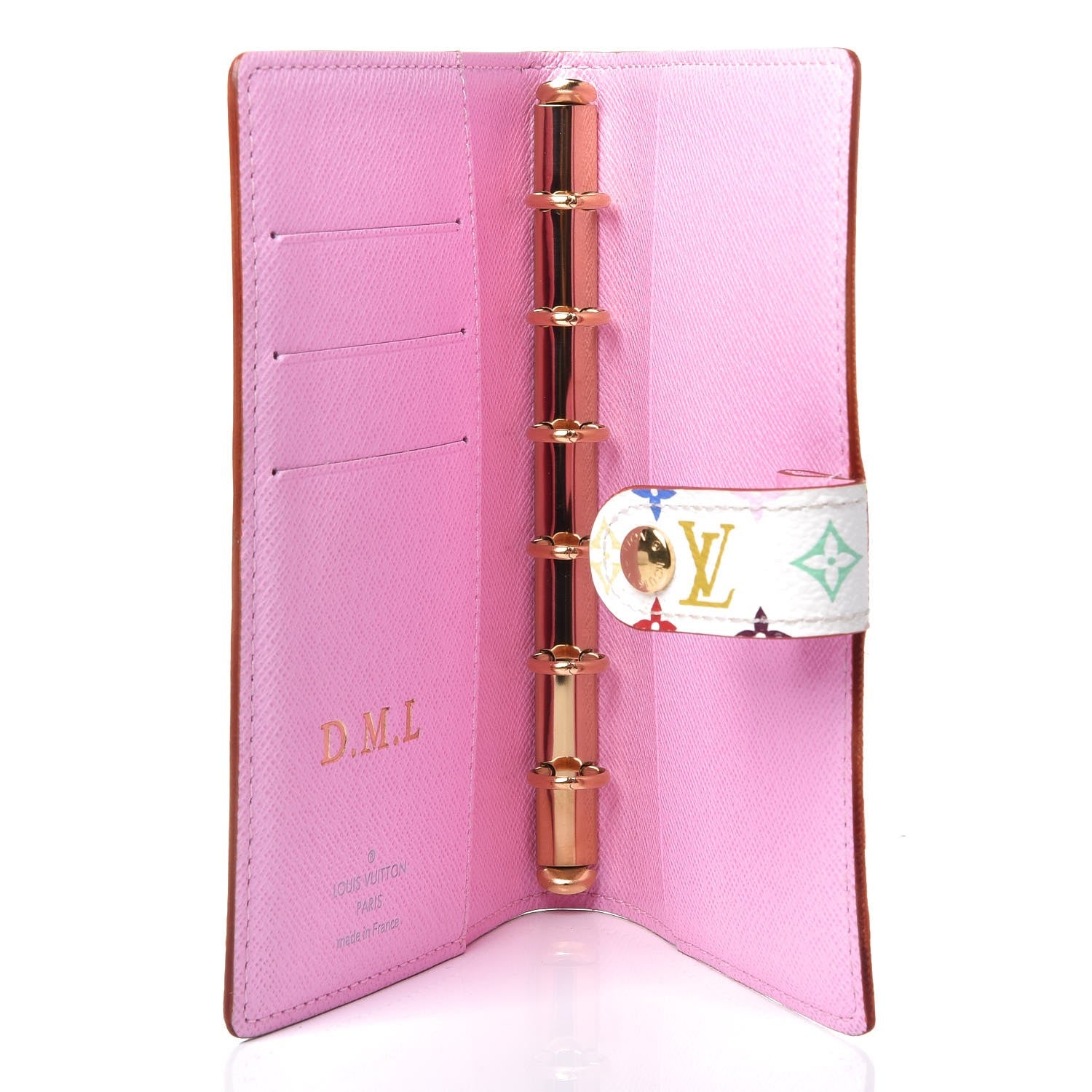 Louis Vuitton Monogram Multicolor Small Ring Agenda Cover White Litchi 5 of 7