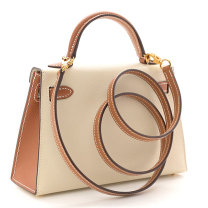 Hermes Epsom Horseshoe Mini Kelly Sellier 20 Craie Gold 3 of 14