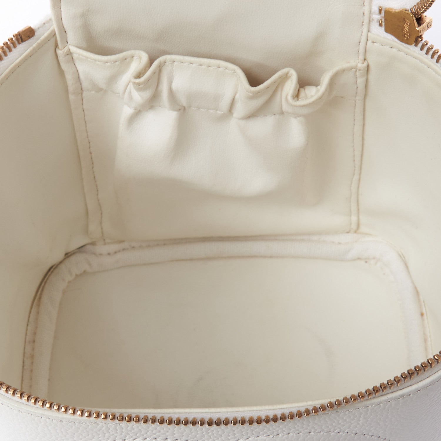 Chanel Caviar Vanity Cosmetic Case White 6 of 8